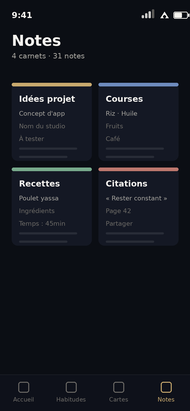 Notes organisées dans DonguiMemo